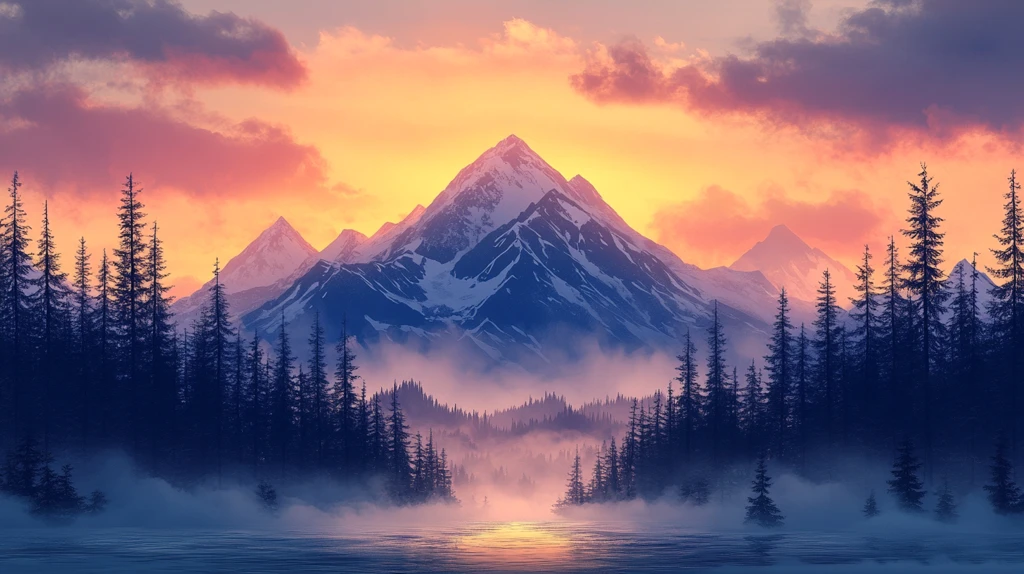 雪山雪林云海雪景