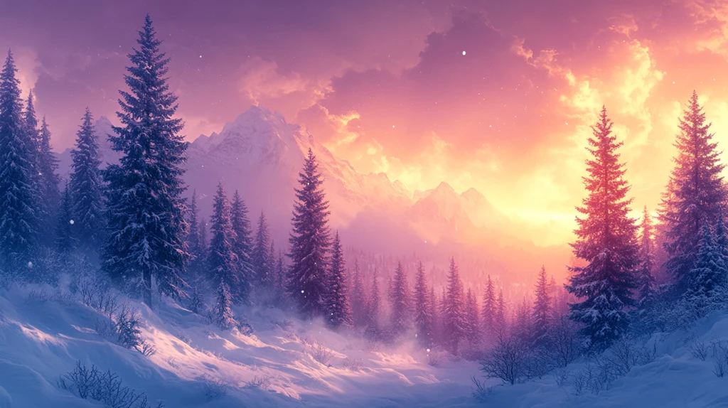 雪地森林与天空