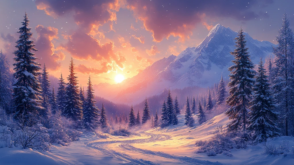 雪地森林与云天