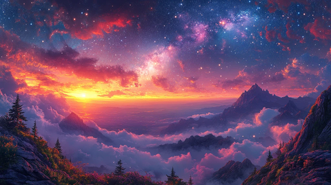 银河星云夜空图