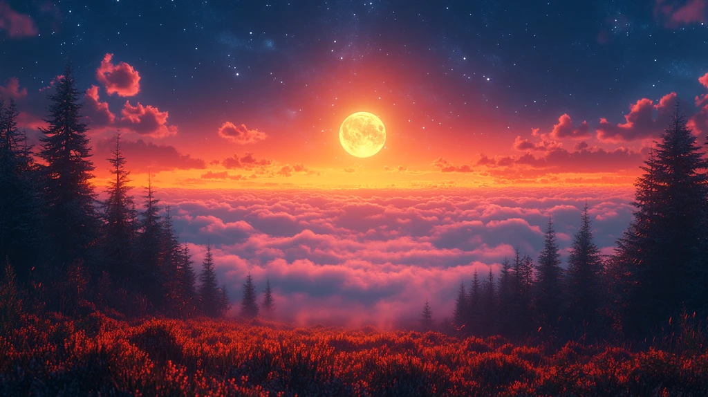 星空夜晚宁静的夜黎明