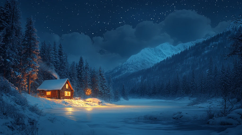 风景插画充满梦幻色彩的房屋