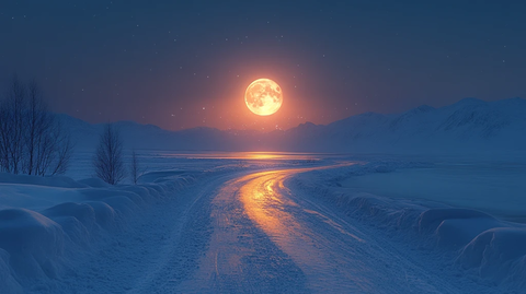 梦幻般空旷的冬日雪地