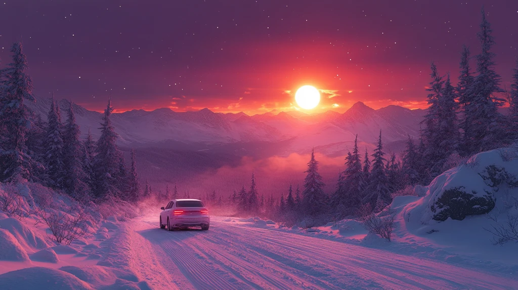 梦幻般空旷的冬日雪地