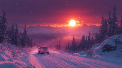 梦幻般空旷的冬日雪地