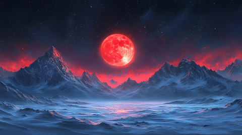 梦幻般空旷的冬日雪地