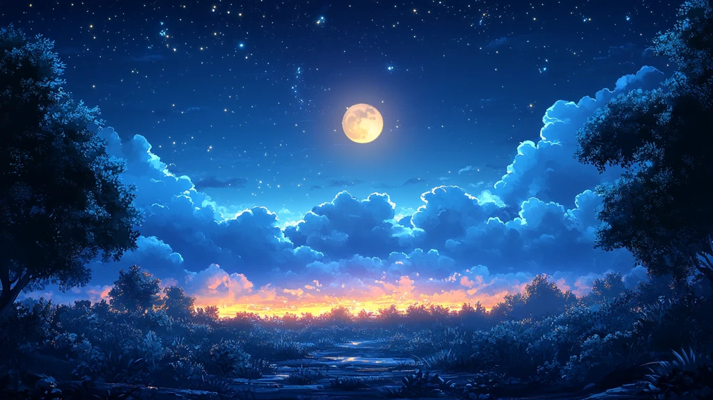 绿色森林卡通插画