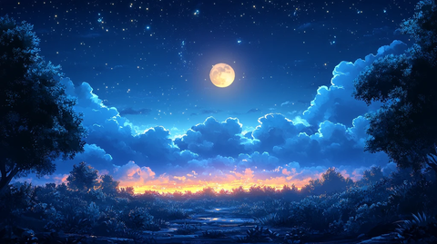 绿色森林卡通插画