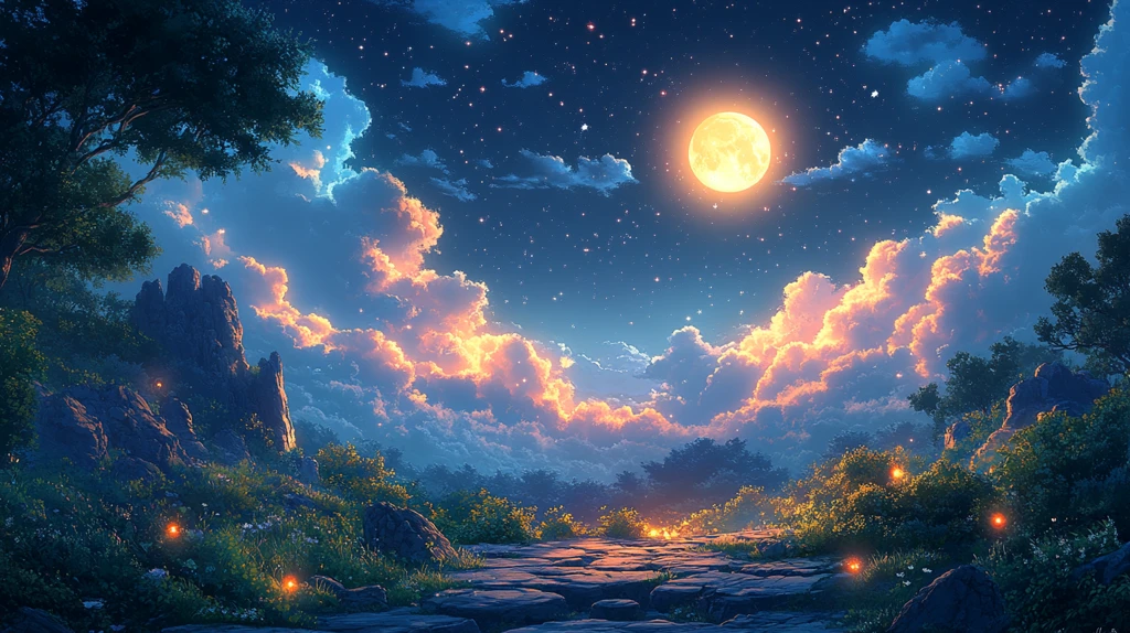 绿色森林卡通插画