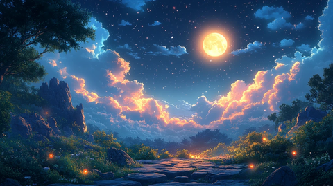 绿色森林卡通插画