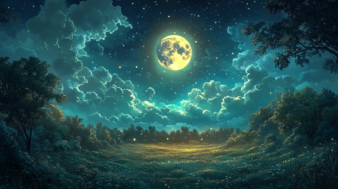 绿色森林卡通插画