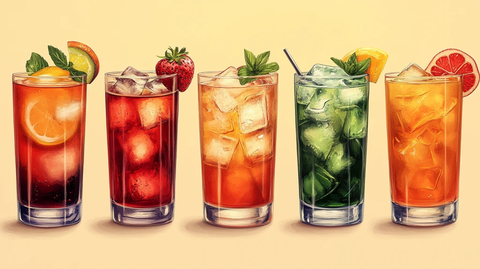 手绘元素美味的鸡尾酒