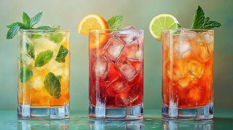 迈泰鸡尾酒矢量插图热带夏季饮品