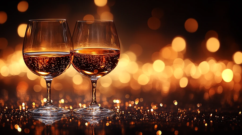 彩色矢量香槟和酒杯背景