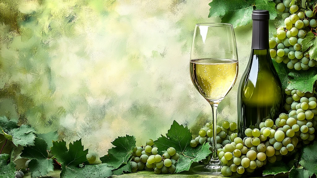 葡萄叶间的酒瓶