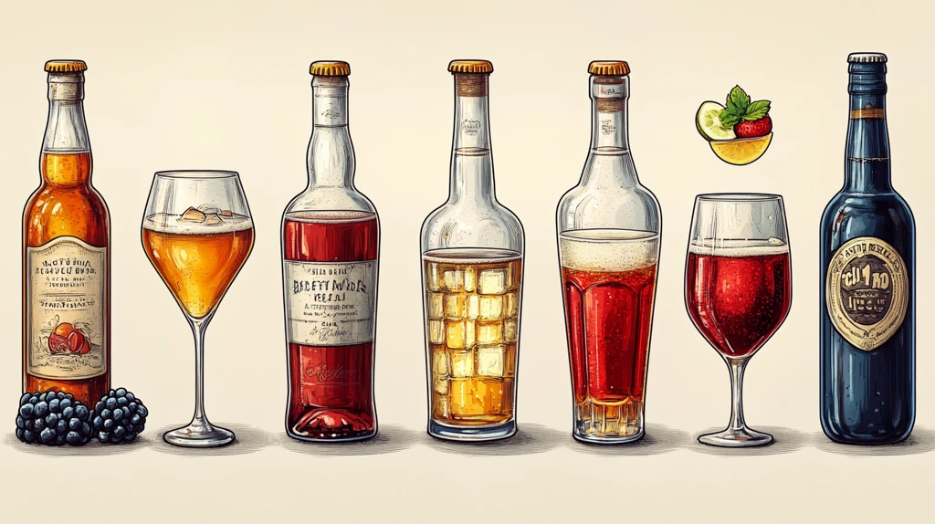 矢量单色瓶和玻璃饮料图标集