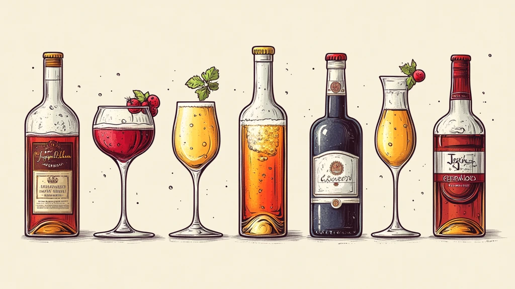 矢量单色瓶和玻璃饮料图标集