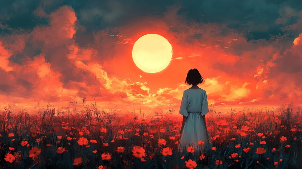 彩色亚洲风景插画