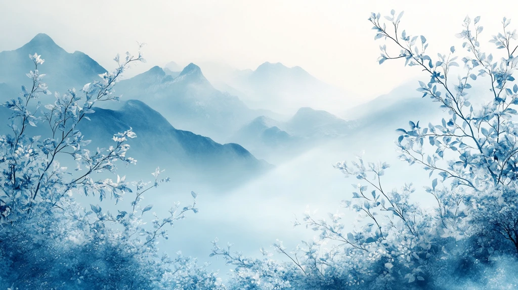 蓝白渐变中式背景