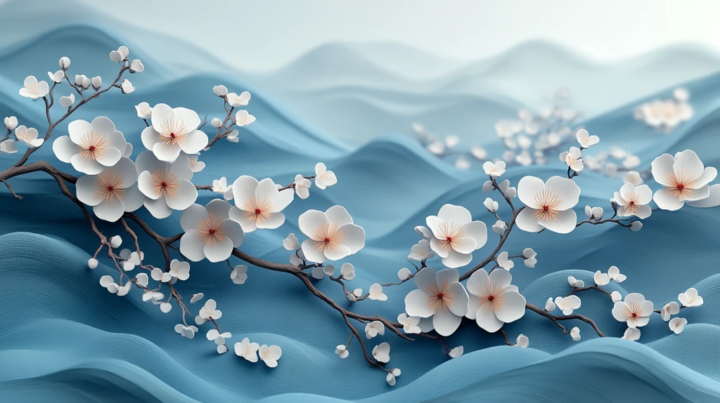 蓝白渐变中式背景