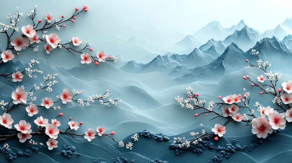 蓝白渐变中式背景