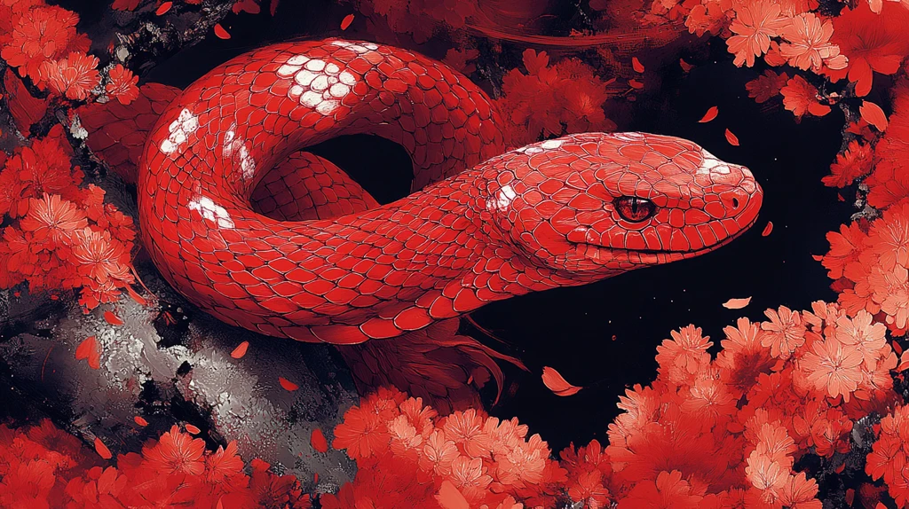 红蛇平面图案