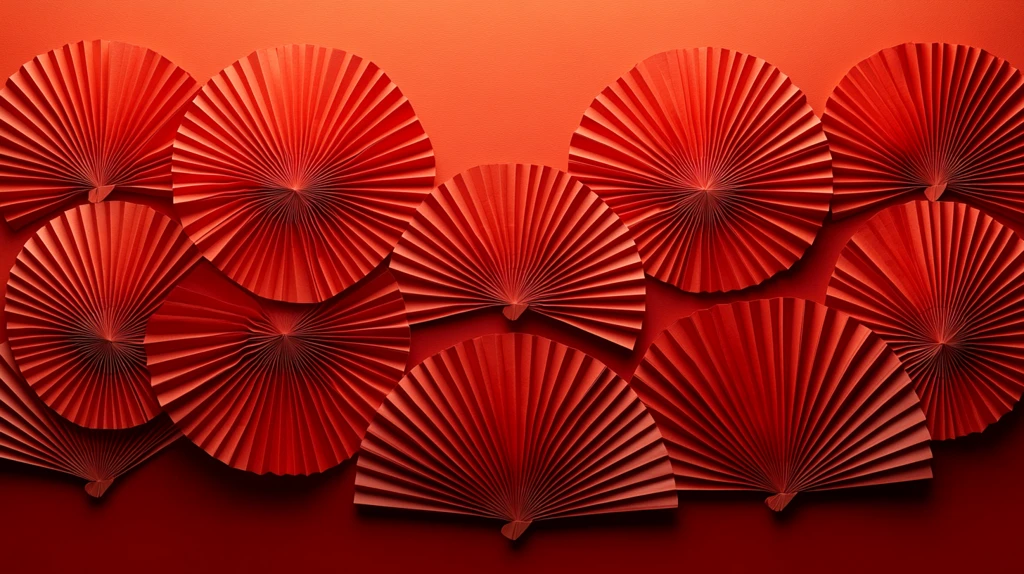 红色纸扇背景