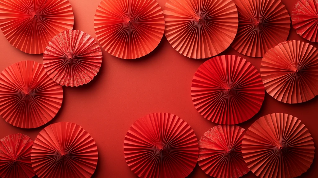 红色纸扇背景