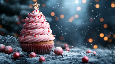 圣诞树杯子蛋糕装饰