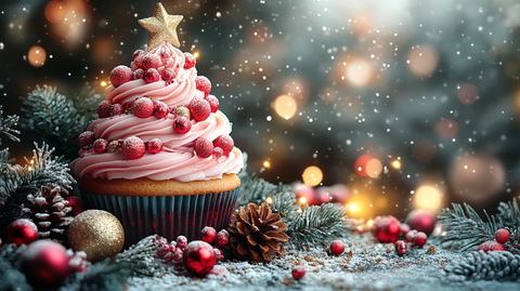 圣诞树杯子蛋糕装饰