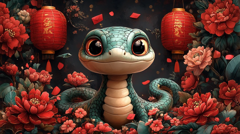 蛇年吉祥灯笼图