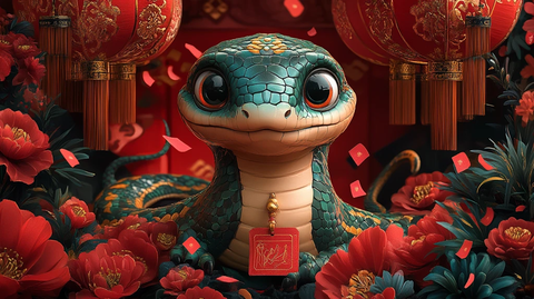 蛇年吉祥灯笼图