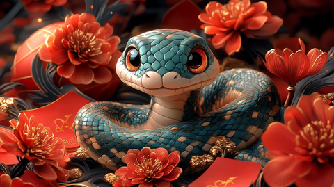 蛇年吉祥灯笼图