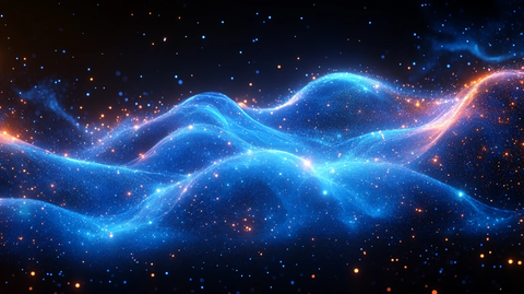 蓝色光波星空背景