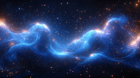 蓝色光波星空背景