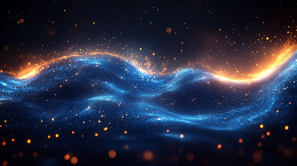 蓝色光波星空背景