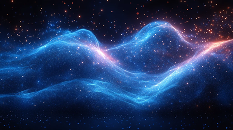 蓝色光波星空背景