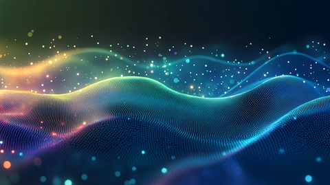 蓝绿渐变曲线背景