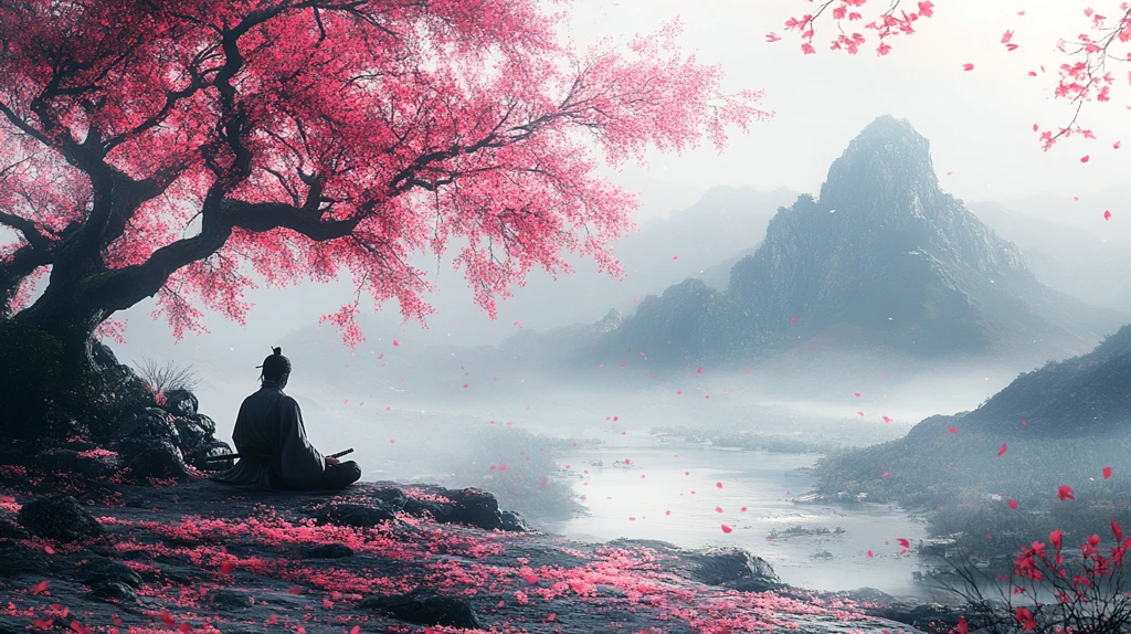 樱花树下的武士