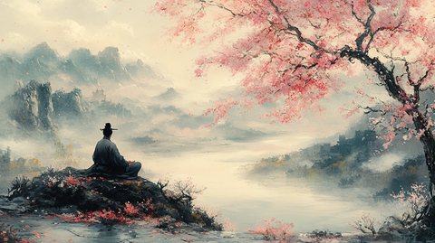 樱花树下的武士