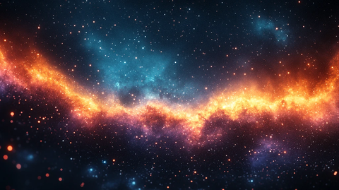 夜空星光绿紫橙