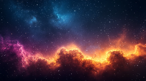 夜空星光绿紫橙