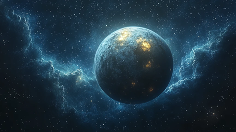 行星漂浮星光下