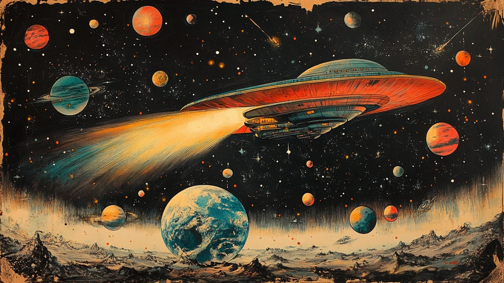 外星飞船照耀地球