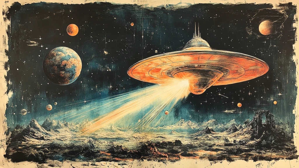 外星飞船照耀地球