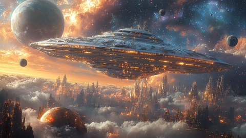 外星飞船太空景