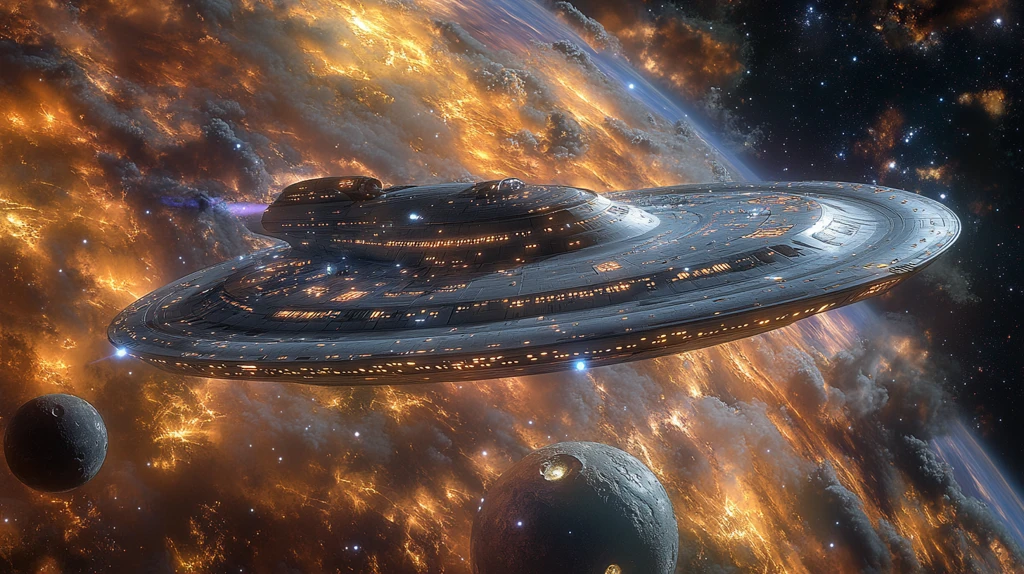 外星飞船太空景