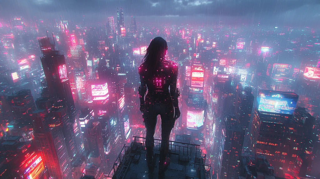 未来都市与女战士