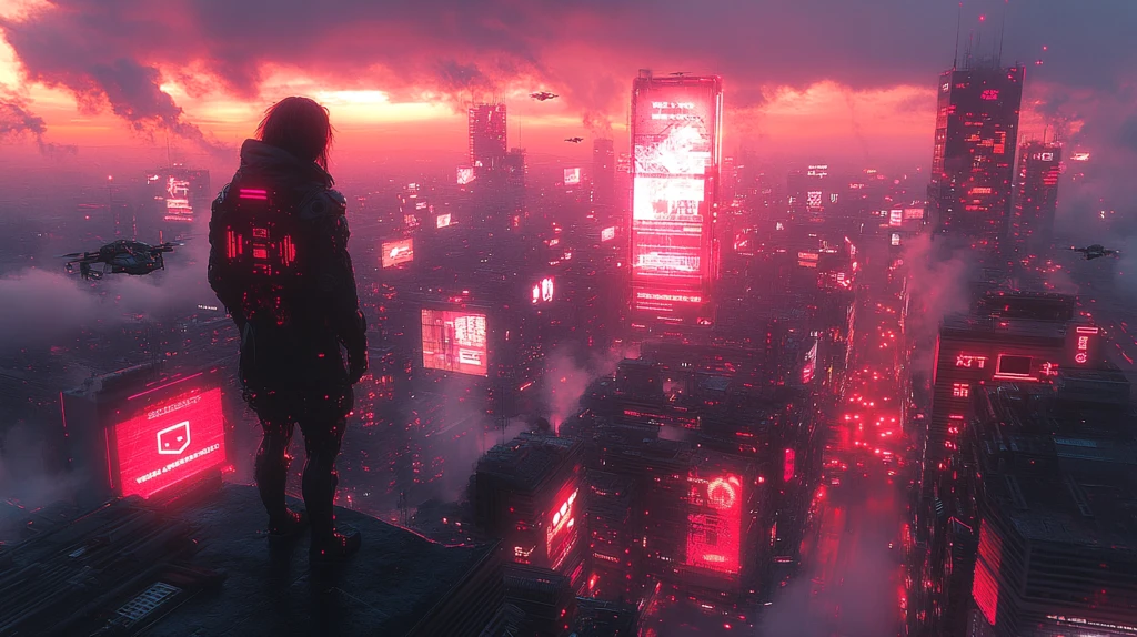 未来都市与女战士