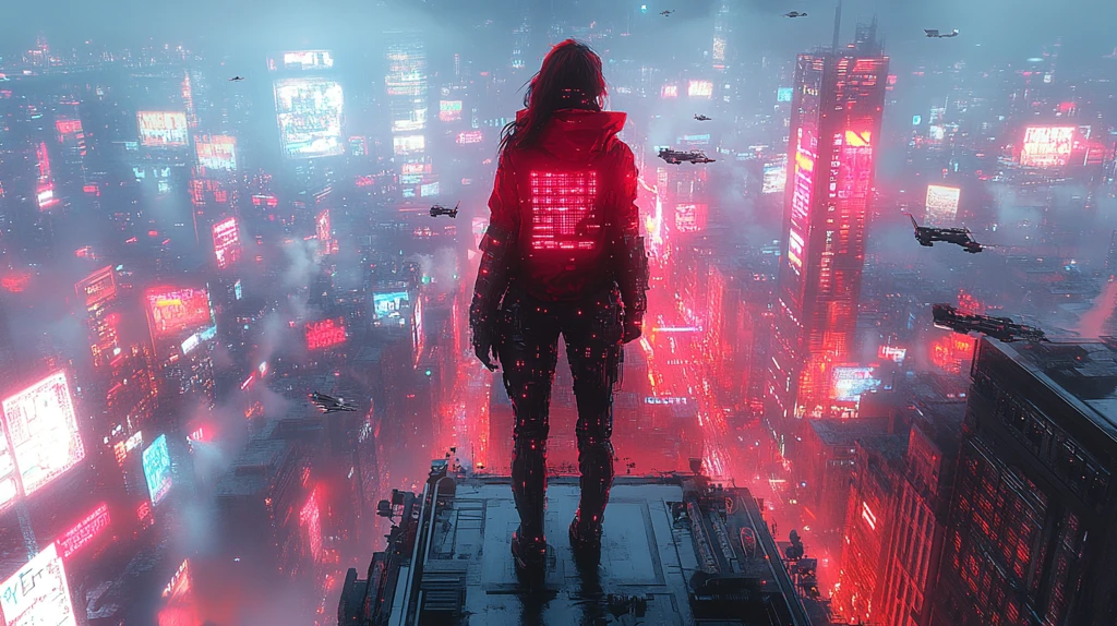 未来都市与女战士